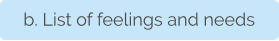 b. List of feelings and needs
